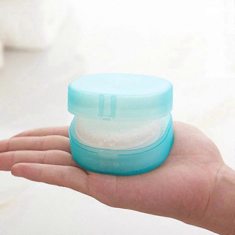 Boîte à savon portable de voyage, étanche, avec porte-savon et éponge, anti-poussière. (1/4)