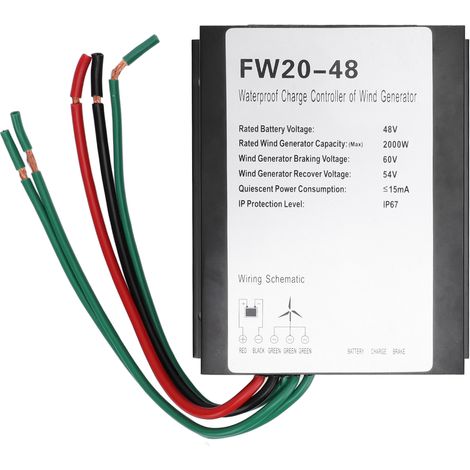 Contrôleur de Charge d'éolienne MPPT IP67 résistant à l'eau 48 V automatique pour générateur 2000 W