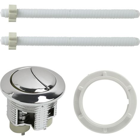 Toilet Flush Push Button, Flush Buttons, Universal Toilet Water Flush Button, Dual Function Push Button for Toilet, Replacement Accessory in Durable and Waterproof Chrome (1/5)
