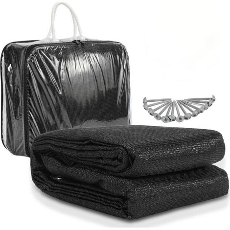 SWANEW Tappeto da esterno Tappeto da Tenda Tappeto da Viaggio da Campeggio Tappeto da Gazebo per Caravanna 250X600cm Nero (1/5)