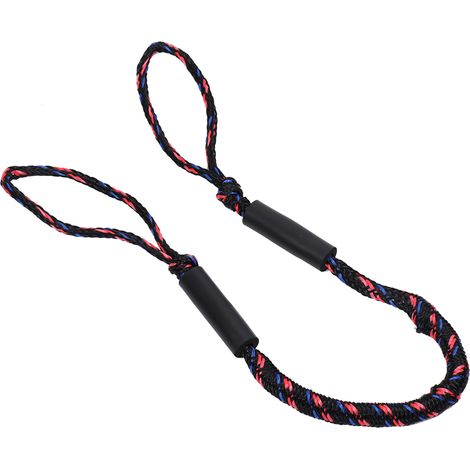 Corde élastique d'amarrage pour bateau avec amortisseur de choc (noir, bleu, rouge) (1/5)