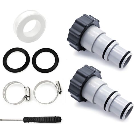 Lot de 2 adaptateurs de tuyau de rechange A pour pompe à filtre, connecteur de tuyau de piscine pour piscine, accessoires adaptateurs de pompe de piscine hors sol (1/5)