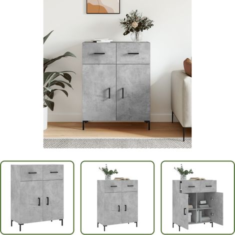 Betonfarbe - Sideboard Betongrau 69,5x34x90 cm Holzwerkstoff (1/5)