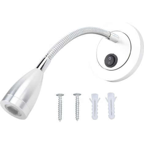 Lampada da lettura a LED da 12 a 24 V CC, luce bianca calda, alta luminosità, lampada da comodino per camper, camion e furgoni camperizzati, colore argento. (1/4)