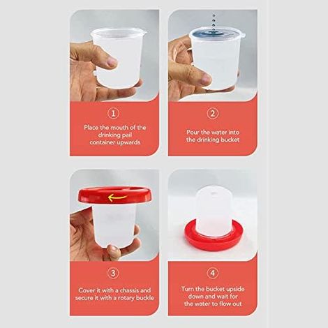 Feeding and Drinker Kit for Chicks, Sleeve Design, Automatic Feeding and Watering Feeder for Poultry and Drinker, Plastic Poultry Drinker (1/4)