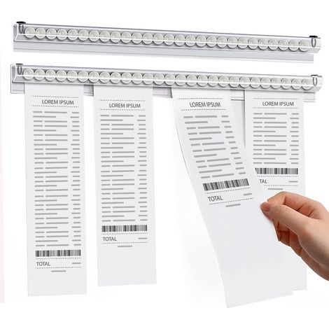 Porte Bons Commande Restaurant, Support Bon, 2 Pièces Billes Pince Porte Fiches Porte Ticket Commande Montage Mural 40cm, Commande Billes Installation Murale pour Reçus Chèques Factures Papier (40cm) (1/5)