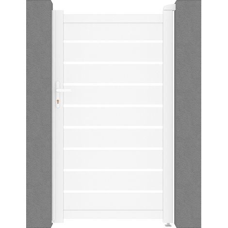 Cancello a battente traforato L103 x H183 cm in Alluminio Bianco - PRIMO