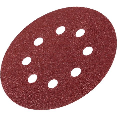 Rote Schleifscheiben 125 mm, 8 Löcher, Körnung 80, Schleifpapier für Schleifmaschinen (Set)
