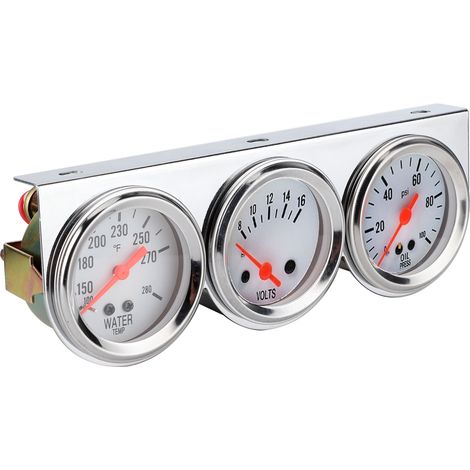 Universelles 3-in-1-Manometer-Set: Wassertemperatur, Spannung, Öldruck, 52-mm-Messgerät, mechanisches Instrument
