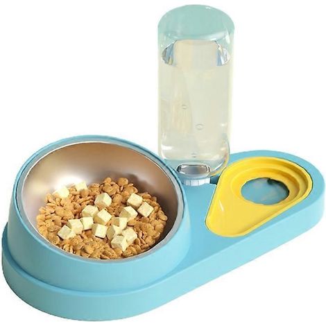 Erhöhter, geneigter Hundenapf mit automatischem Wasserspender, Futternapf, ergonomischem Design, rutschfest, ideal für kleine Hunde und Katzen.
