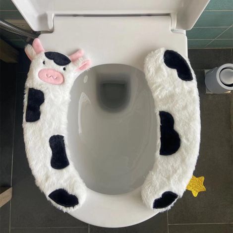2-teiliger Plüsch-Toilettensitzbezug, Töpfchen-Toilettensitzbezug, bequemer Toilettensitzbezug (1/4)