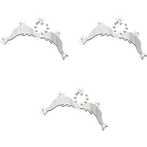 Lot De 3 Autocollants Muraux Miroir En Acrylique Pour Décoration Murale De Maison Faciles À Décoller Et À Coller Argentés (1/5)