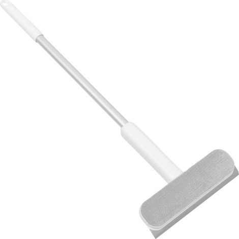 Raclette à Vitre Multifonction Outil de Nettoyage de Vitres en Aluminium Blanc Compacte pour Bain et Voiture Essuie-Glace sans Rayure pour Salle de Bain et Fenêtres (1/5)