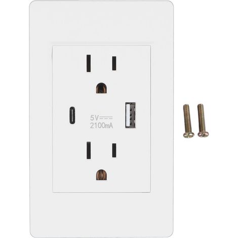 Prise murale multifonctionnelle de type C avec port USB, haute sécurité, pour une utilisation domestique (110-220 V). (1/5)