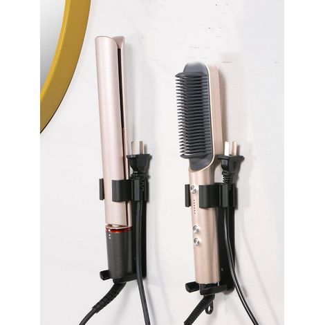 2 pièces, support de rangement noir simple, étagère de rangement en plastique sans perçage pour usage domestique, couleur noir (1/4)