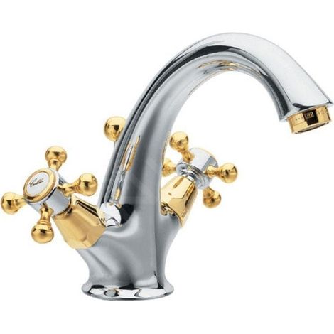 Sapho Reitano Rubinetteria Antea - Mitigeur de lavabo Antea, avec bonde, chrome/doré 3272 (1/3)