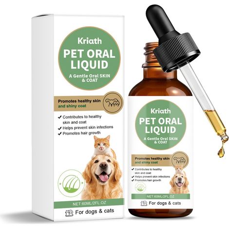 Gouttes pour le soin de la peau et du pelage des animaux - Soin quotidien doux pour un pelage lisse et brillant - 60 ml -- DTEKGAZ (1/5)