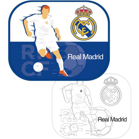 Protecteurs Solaires Pour Fenêtres - Poster à colorier inclus - Real Madrid - 45x36 cm (1/3)