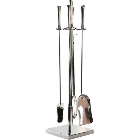 Objet déco set cheminée design argent élégant - Métal argenté brillant (1/5)