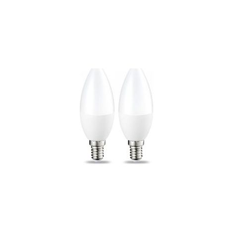 Lot de 2 petites ampoules LED en forme de flamme Culot Edison à vis E14 5 W (équivalent 40 W) Blanc chaud Intensité non variable (1/5)