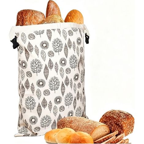 Lot de 1 sac à pain en cire d'abeille naturelle — Scellage préservateur — Sac en coton enduit de cire d'abeille naturelle