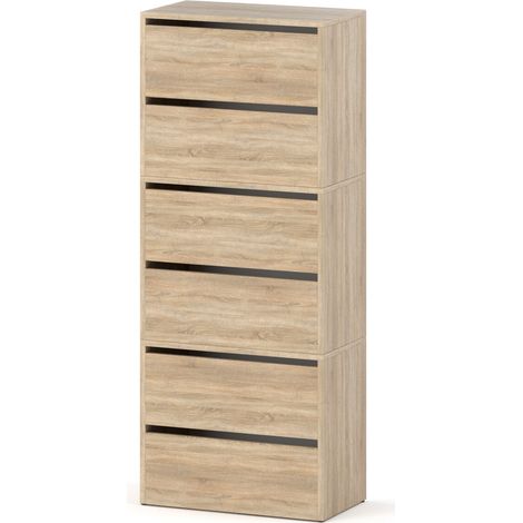 Meuble chaussures HIT - 150 cm - Chne Sonoma - Pratique et Élégant - Gain de Place (1/5)