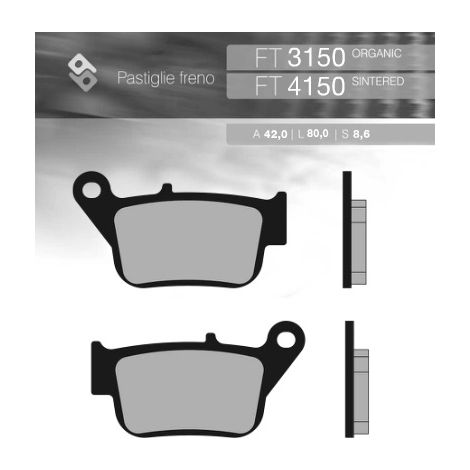 PASTILLAS DE FRENO BRENTA KH678 DE METAL SINTERIZADO (DORADO) PARA YAMAHA YP 250R X-MAX '14-'16 TRASERAS (FT 4150)