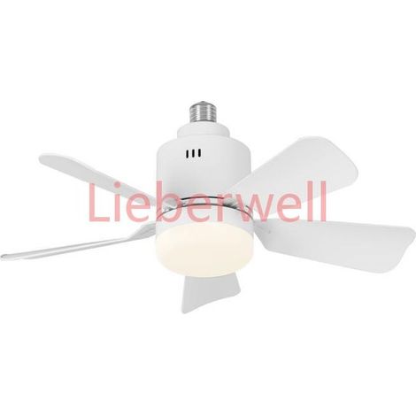 2-in-1 Ceiling LIEBERWELL Fan with LED Light, Quick Install, Remote Control, Dimmer and Speed Control, White (1/4)