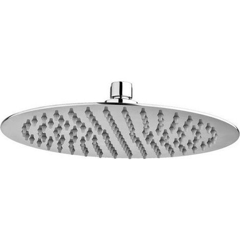 Pommeau de douche en laiton chromé lourd, anti-calcaire, rond 20 cm, articulé (1/4)
