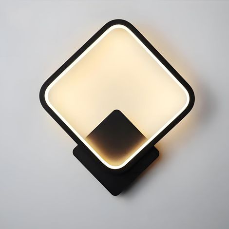 Applique murale d'intérieur LED noire, 12W 1200LM applique murale moderne avec 3 températures de couleur 3000K/4000K/6000K, adaptée au salon, à la chambre, à l'escalier et au couloir applique murale i (1/5)