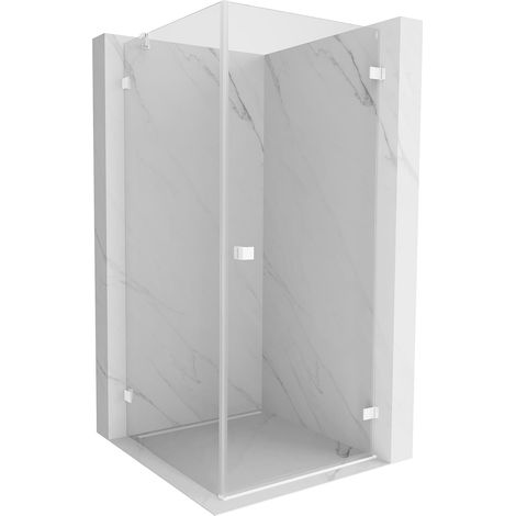 Mexen Lunar-B cabina de ducha abatible derecha 90 x 90 cm, transparente, blanca - 832-090-090-20-00-P (1/5)
