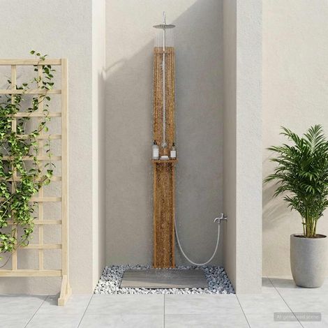 Doccia da esterno 257 cm Naturale vidaXL