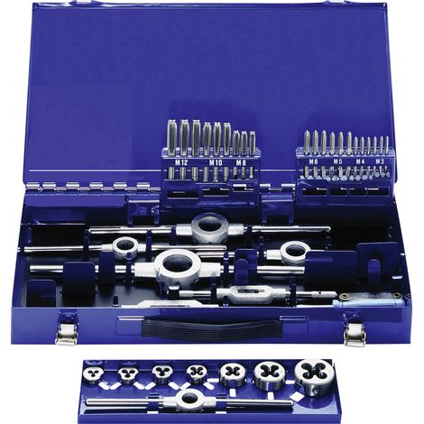 Eventus by Exact 10734 Gewindeschneidsatz 37teilig HSS metrisch M3, M4, M5, M6, M8, M10, M12
