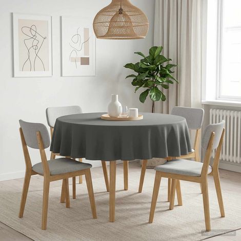 vidaXL Tissu de Table Rond Gris clair Ø 160 cm (1/4)