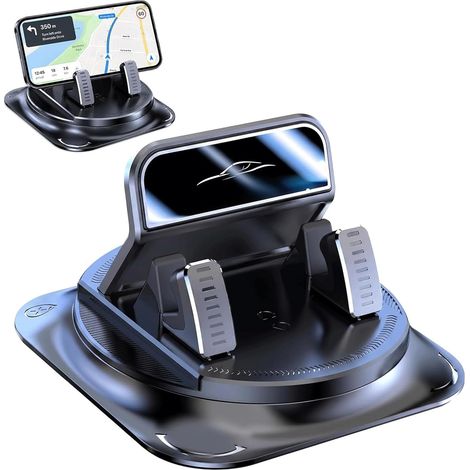 Support Téléphone Voiture pour Tableau de Bord, Rotation à 360°, Support de Smartphone Pour Tableau de Bord de Voiture en Silicone Antidérapant, Universel pour la plupart des voitures, SUV et camions (1/5)