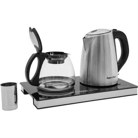 Ensemble de bouilloires électriques, grande capacité de 1,8 L, petite capacité de 1,2 L, puissance de 1800 W, tension de 220-240 V, affichage de la température LCD (1/5)