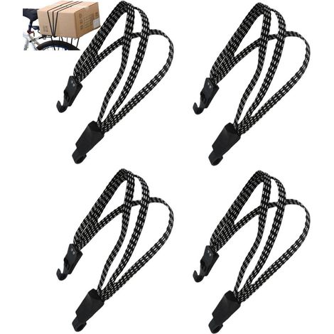 Gepäckspanngurte 4er Set 40-90 cm mit Haken für Fahrrad, Motorrad, Auto