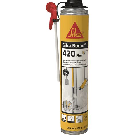Sika Boom -420Fire Brandschutzschaum - feuerwiderstandsfähiger Pu Schaum zur Fugen- und Spaltenabdichtung 750ml, rosa