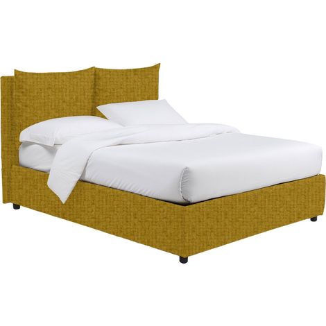 Letto Singolo Penrith, Sfoderabile, Contenitore Made in Italy, Giallo Ocra