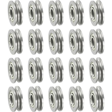 20 Pièces Roulement À Rainure En U 4x13x4mm Roulement De Rail Roue Poulie De Guidage À Rainure En U, Roulements À Billes Scellés En Acier Au Carbone, Pour Système Liner (1/5)