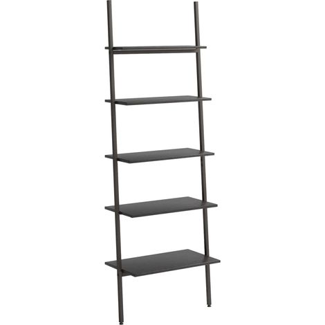 Maison Exclusive - Leiterregal mit 5 Böden Schwarz 64x34x185,5 cm