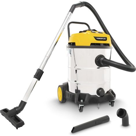 Powerplus Aspirateur Électrique Eau et Poussière POWX3250 - 2x1200W - 2 moteurs - 2-en-1 : fonction aspiration & soufflerie - 60 l