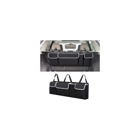 Organizador de maletero para coche, organizador plegable e impermeable con 4 bolsillos, organizador de tela Oxford para coche, accesorios para el interior de SUV y camionetas, 90 x 12 x 25 cm - Crezuo