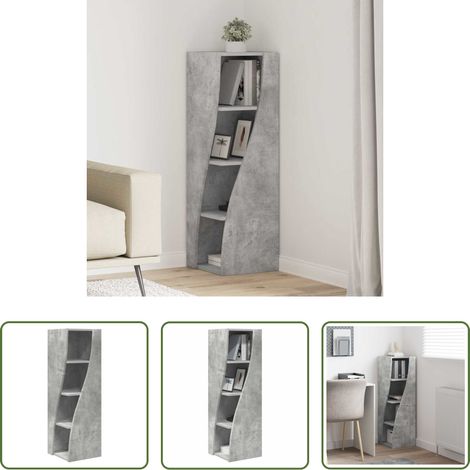 Rangement - Meuble d'angle Gris béton 32x32x102cm Bois d'ingénierie (1/5)