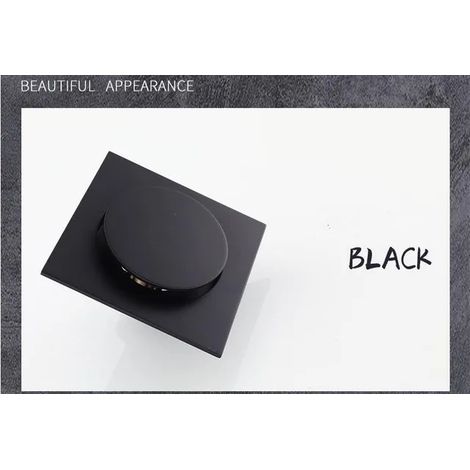 (black)10X10 CM Floor Drains Black/Chrome Brass Shower Floor Drain Bathroom Deodorant Square Floor Drain Strainer Cover Grate Waste (1/4)