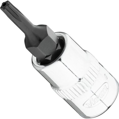 VIGOR T+ Schraubendreher-Einsatz, V7037-IPR10, 1/4 Zoll (6,3 mm) Vierkant, Innen 5-Stern Profil mit Zapfen, SW T10+H (1/3)