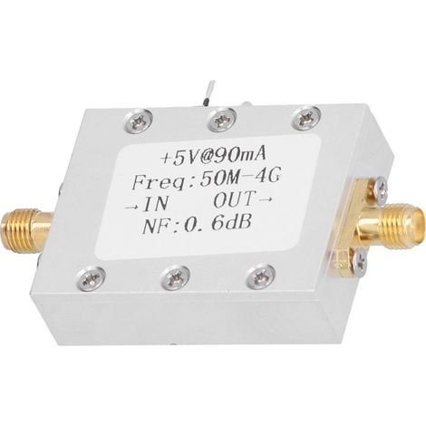 Amplificateur à large bande ultra-faible bruit en alliage d'aluminium, amplificateur de réception de signal LNA 0,05‑4 GHz (1/5)
