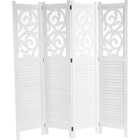 Décoshop26 – Paravent pliable 4 panneaux en bois de Paulownia 170x160cm – Pour espaces confinés – Livré monté – PAR04035 (1/5)
