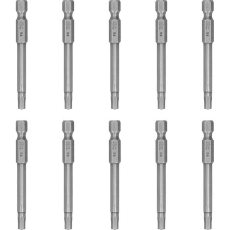 Lot de 10 embouts de tournevis magnétiques 4mm hexagonale, outil manuel trempé S1/4 65mm, électrique et robuste. (1/5)