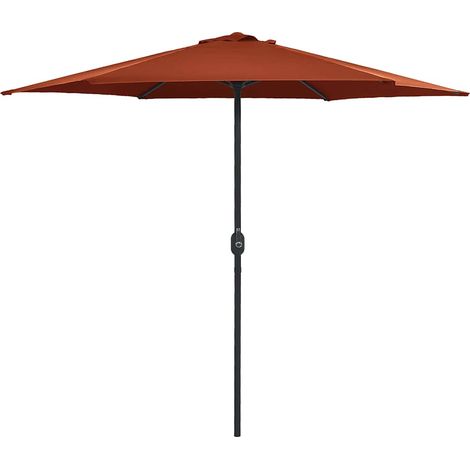vidaXL Sombrilla de jardín con palo de aluminio terracota 270x246 cm (1/4)